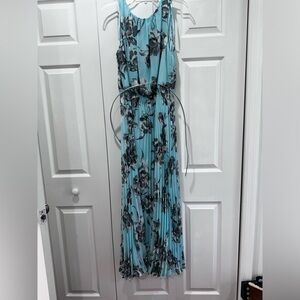 Teal floral maxi dress